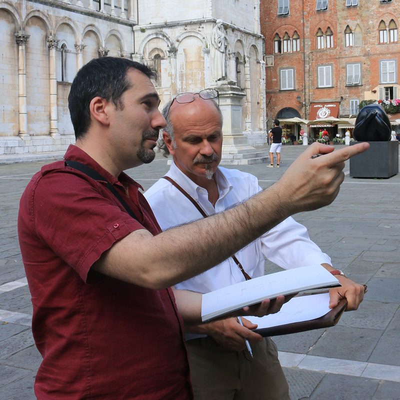 Federico del Carlo and David Mayernik in Piazza S. Michele in Foro